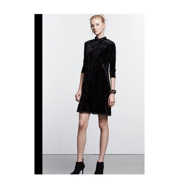 Simply Vera Black Velvet/Suede Dress Size L - Picture 9 of 10